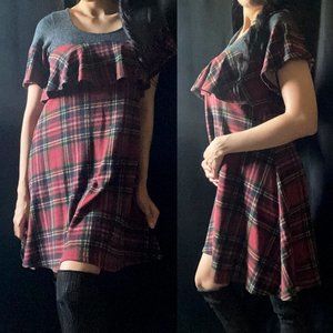 ⭐️ Rogue Plaid Ruffle Sweater Dress